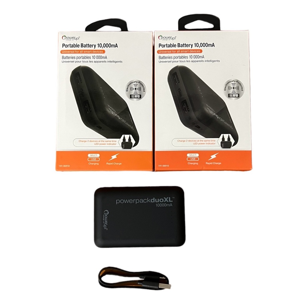 2 Universal Rapid Portable Battery Power Packs For All Smartphones Rapid Charge